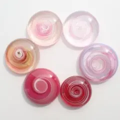 【専用】ぐるぐる渦巻の大きめガラスナギット 18-22mm程　6個 A795