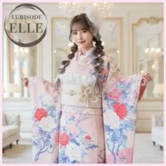 振袖フルセット(9点)成人式・高級手描き・くすみカラー・大輪牡丹