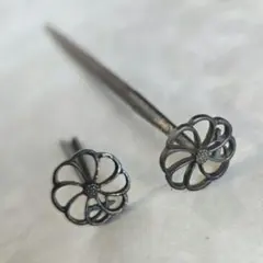 アンティーク　菊　金属工芸品　簪　笄　94　金工　骨董　日本髪　着物　和装　明治
