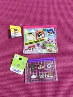 クレヨンしんちゃん ミニフラットポーチ メッシュポーチ セット