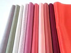 10-14-14着物ハギレ 正絹 色無地八掛地 【10枚】はぎれセット 古布