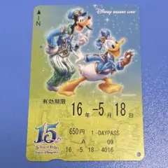ディズニー リゾートライン フリー切符 30周年•ミッキー ミニー【※使用