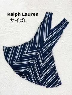 RALPH LAUREN　ラルフローレン ノースリーブワンピース　総柄　L　膝丈