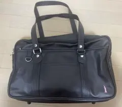 EASTBOY スクールバッグ　焦げ茶　ピンク女神刺繍　ブラウン　スクバ