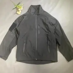 ブラック ミリタリージャケット フリース 裏地 防寒 フルジップ 多ポケット