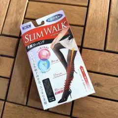 SLIMWALK 美脚ストッキング M-L ブラック ダイヤ柄 美脚
