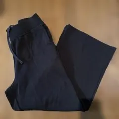 ユニクロ ウォームフリースストレートパンツ 丈短め ブラック Lサイズ