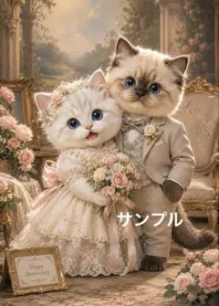 一作限り】薔薇咲く庭で見つめ合う猫ちゃんたち P716 - メルカリ