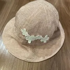 DECO 花飾り付きピンク麦わら帽子　Lサイズのサムネイル