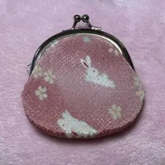 【新品】ちりめん 桜とうさぎ お財布