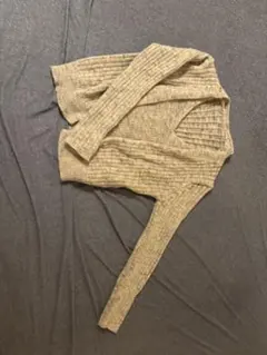 リブ編み ベージュ カーディガン タンクトップ セット
