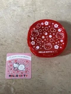 【レア】Hello Kitty ポーチ レッド　長寿の里 よかせっけん　キティのサムネイル