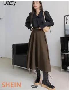 SHEIN DAZY ブラウン フレアスカート