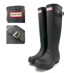 《未使用品》 HUNTER ハンター ロング レインブーツ ブラック 黒 36