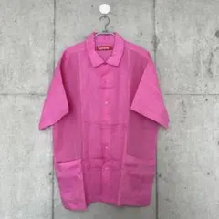 Supreme Mesh Panel Linen S/S Shirt ピンク Mのサムネイル