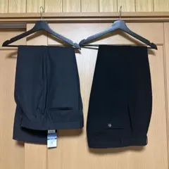 スラックス グレー・黒 2点セット