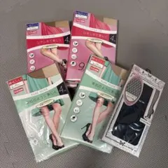 《新品未使用未開封》ストッキング M-L＆L-LL 4パック&柄タイツ まとめ
