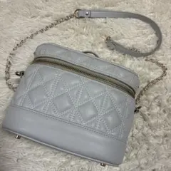 RANDA ランダ キルティング2WAYバニティバッグ ライトグレー