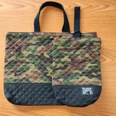 入園入学２点セット レッスンバッグ 上履き袋 迷彩柄 キルティング