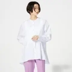 『美品』　プラステ　パールボタンペプラムシャツ（長袖） 　Sサイズ　白