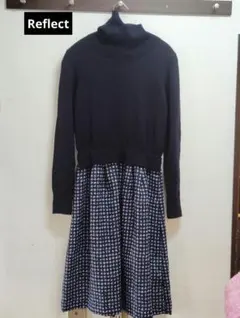 Reflect ネイビー タートルネック ワンピース サイズ9[FF]