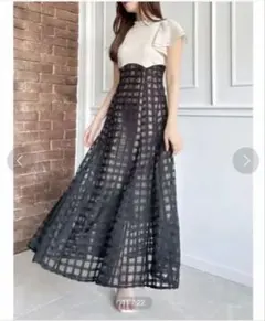 dazzlin シアーチェックコルセットワンピース