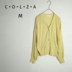 コルザ カーディガン 長袖 M イエロー系 Vネック