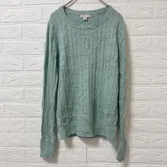 MERONA [M] ミントグリーン ケーブルニット ニット グリーン 春