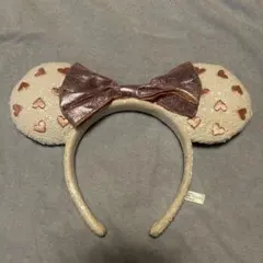 ディズニー　スパンコール　カチューシャ　ハート　ピンク　ホワイト　白