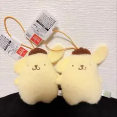 ポムポムプリン　ふわもこワッペンこれくしょんマスコット　ぬいぐるみ　ウインク