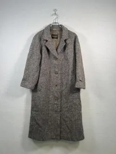 Paul Stuart ヘリンボーン柄ウールロングコート M