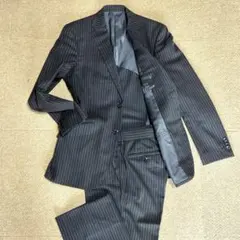 UNION STATION ストライプ ビジネススーツ ブラック