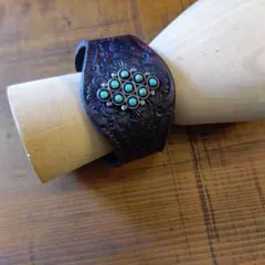 ターコイズレザーブレスレットバングル