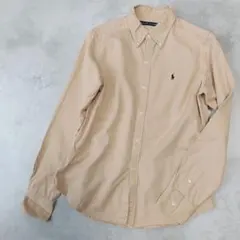 定番人気 ラルフローレン 長袖シャツ ポニー刺繍 ボタンダウン ベージュ L