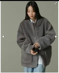 ナノユニバースノーカラーボアジャッケット