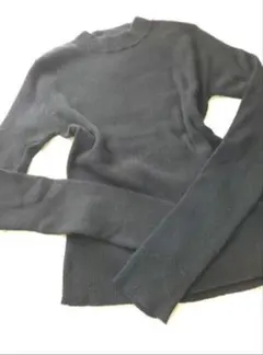 CLANE 黒 リブ編み ハイネックセーター ニット ハイネック