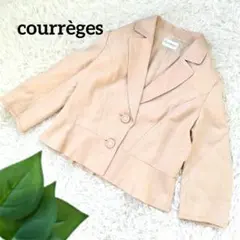 クレージュ シルク混テーラードジャケット ベージュ フォーマル オフィス L