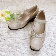 極美品✨アシックスpedala ウォーキング パンプス 本革 23.5cm 3E
