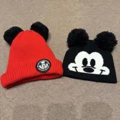 ミッキーマウス ニット帽 2点セット
