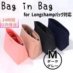 ロンシャンバッグ バッグインバッグ インナーバッグ 収納 整頓 Ｍ グレー