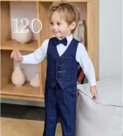 新品タグ付 120 子供スーツ セレモニースーツ フォーマル 4点セット 男の子