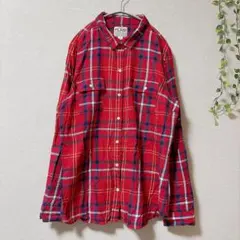 OLD NAVY チェック柄 シャツ 長袖 L 赤 カジュアル GAPのサムネイル