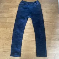 迷彩柄ダークブルー裏起毛パンツ