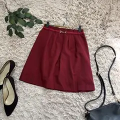 6980✾ロペピクニック✾フレアスカート【38】レッド/ひざ丈/レーヨンブレンド