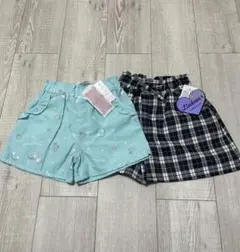 【新品】キュロット　ユニコーン　チェック　2枚組