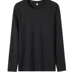 黒 M 長袖 Tシャツ 無地 シャツ ロングT シャツ