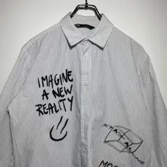 ZARA　ザラ　ストライプシャツ　サイズS　大きめ　デザイン　猪狩着用　古着