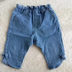 アプレレクール　リボン刺繍付きライトブルーパンツ 90