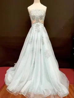 特別セール T-401-416中古ウエディングドレス☆ホワイト&ブルー5TF 