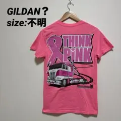 【US古着】THINK PINK 半袖Tシャツ バックプリント ピンク